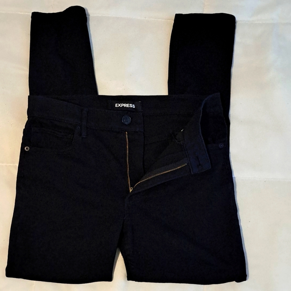 Express High Waist Black Ripped Jeggings
